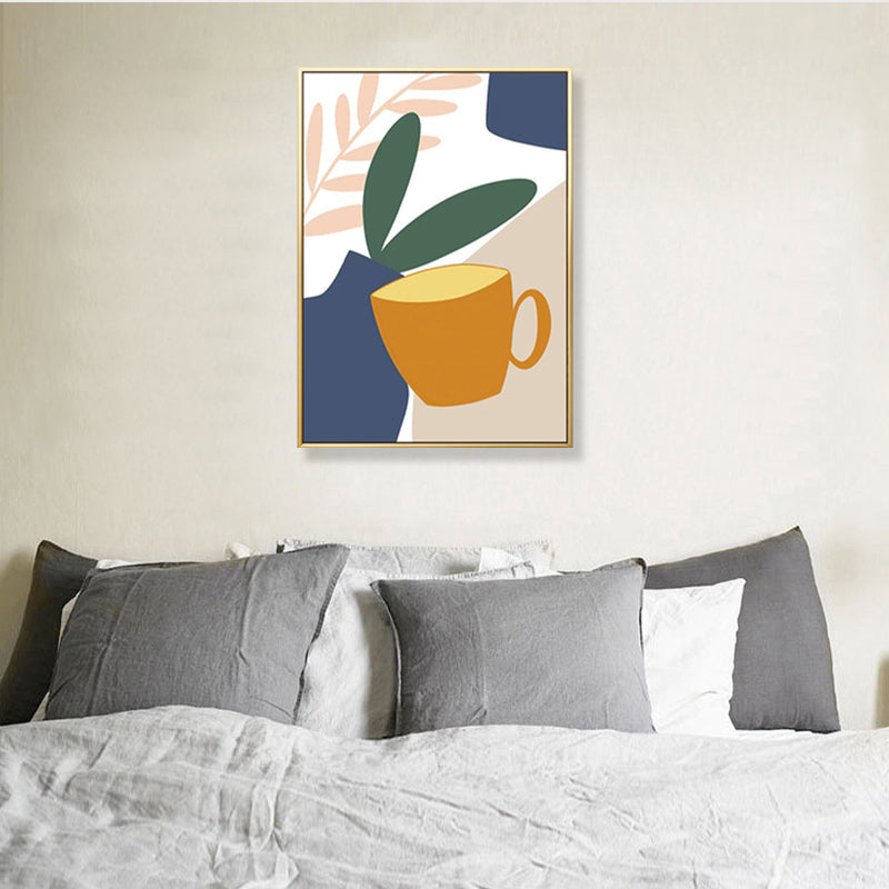 Frendorf | Pastell Stillleben Leinwanddruck Illustration Obst und Geschirr Moderne Texturierte Wandkunst
