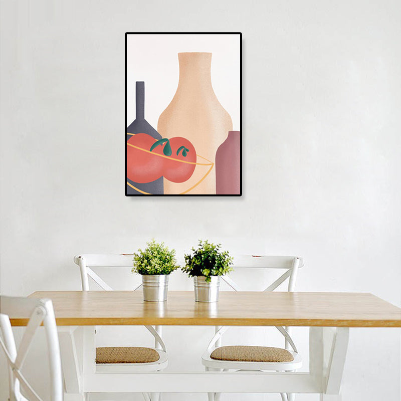 Frendorf | Pastell Stillleben Leinwanddruck Illustration Obst und Geschirr Moderne Texturierte Wandkunst