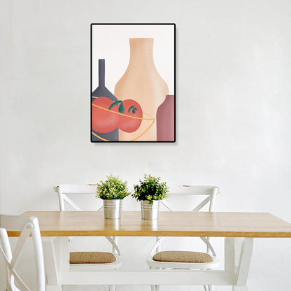 Frendorf | Pastell Stillleben Leinwanddruck Illustration Obst und Geschirr Moderne Texturierte Wandkunst