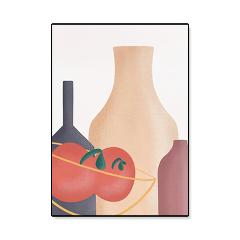 Frendorf | Pastell Stillleben Leinwanddruck Illustration Obst und Geschirr Moderne Texturierte Wandkunst