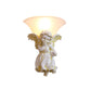Frendorf | Wit/Goud Engel Wandlamp Koloniaal 1 Kop Hars Bevestigde Verlichting met Klokken Opale Glazen Schaduw, Jongen/Meisje