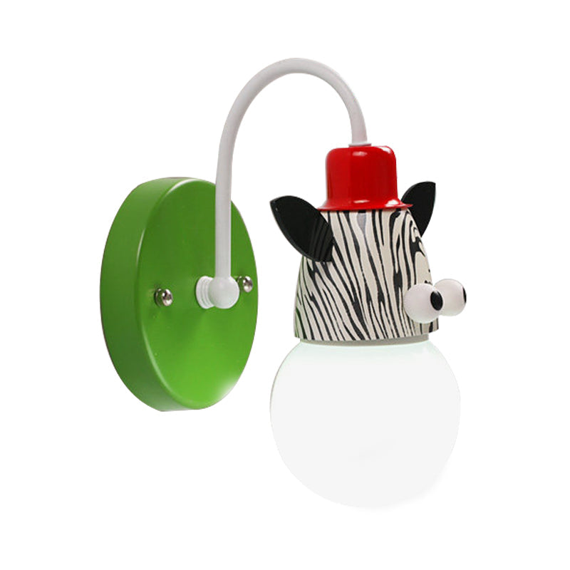 Frendorf | Moderne schöne Zebra Wandleuchte Einzelkopf Metall Wandlampe für Kinderzimmer