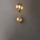 Frendorf | Bal Shade Pencil-Arme Wandverlichting Postmodern Duidelijk/Amber/Smoke Grijs Glas Enkele Messing Wand Gemonteerde Lamp