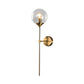 Frendorf | Bal Shade Pencil-Arme Wandverlichting Postmodern Duidelijk/Amber/Smoke Grijs Glas Enkele Messing Wand Gemonteerde Lamp