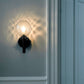 Frendorf | 1-Licht Nachttisch Wandlampe Einfache Schwarze Wandmontierte Lichtarmatur mit Ball Weiß/Klar Wasser Glas Schirm