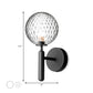 Frendorf | 1-Licht Nachttisch Wandlampe Einfache Schwarze Wandmontierte Lichtarmatur mit Ball Weiß/Klar Wasser Glas Schirm