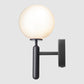 Frendorf | 1-Licht Nachttisch Wandlampe Einfache Schwarze Wandmontierte Lichtarmatur mit Ball Weiß/Klar Wasser Glas Schirm