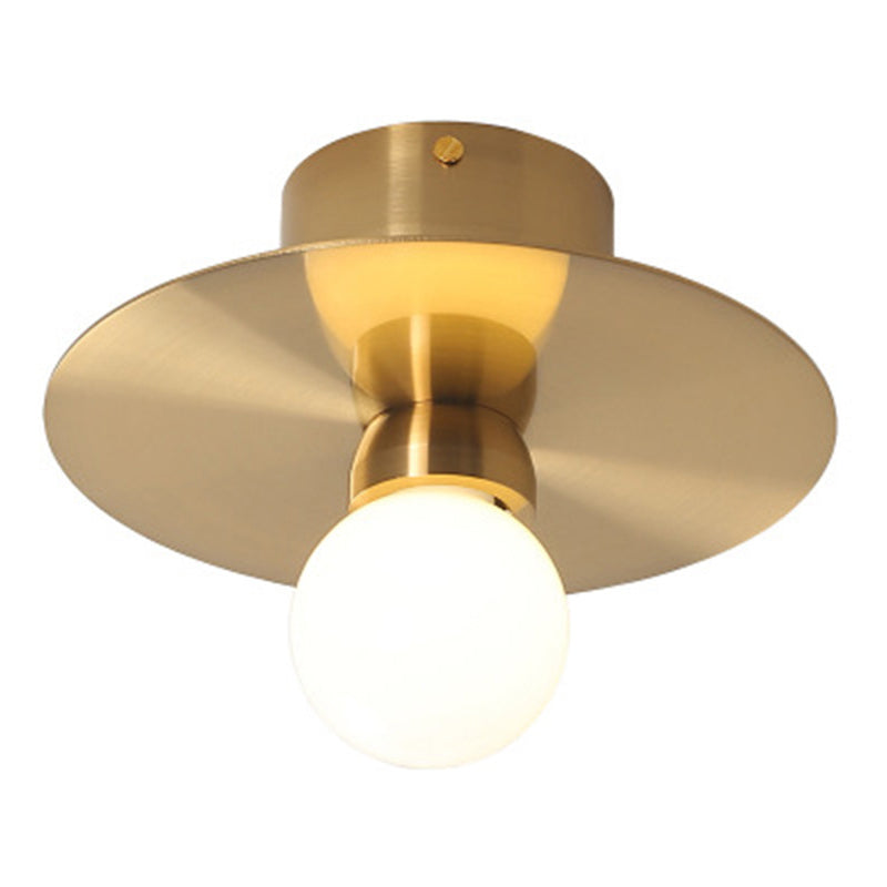 Frendorf | Ball Mini Milchglas Wandleuchte Postmodern 1 Glühbirne Gold Wandleuchtenarmatur mit reflektierenden Schilden