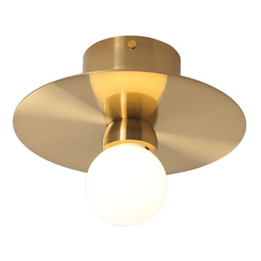 Frendorf | Ball Mini Milchglas Wandleuchte Postmodern 1 Glühbirne Gold Wandleuchtenarmatur mit reflektierenden Schilden