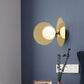 Frendorf | Ball Mini Milchglas Wandleuchte Postmodern 1 Glühbirne Gold Wandleuchtenarmatur mit reflektierenden Schilden
