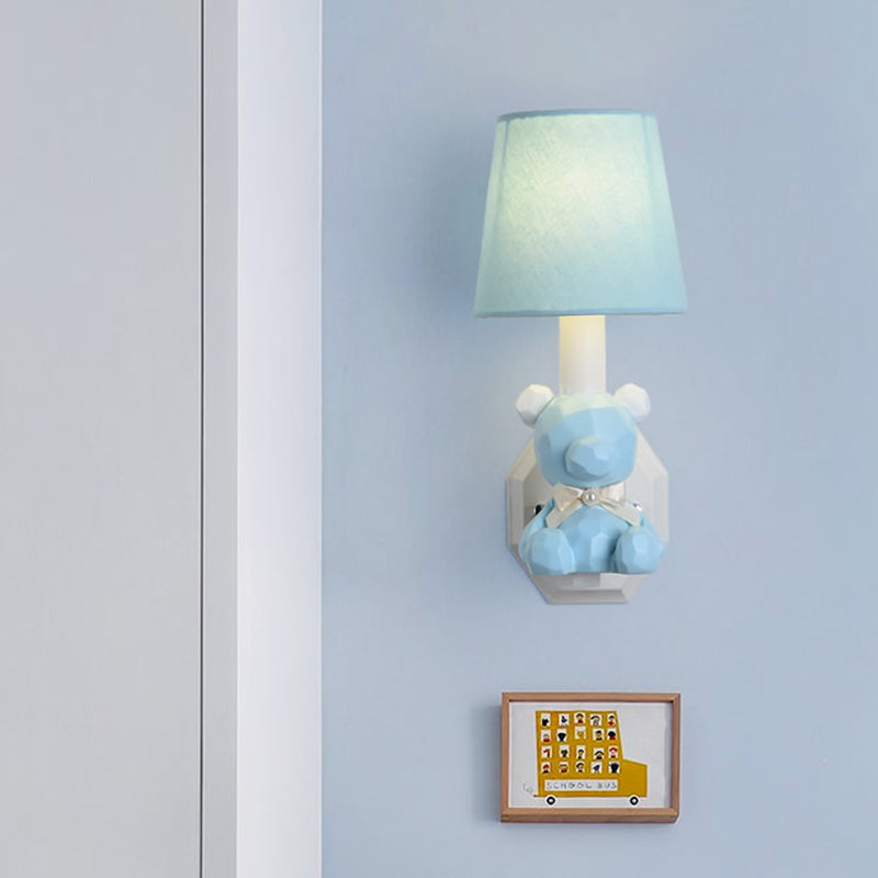 Frendorf | Resin Kleine Beer Wandlamp Oogverzorgend 1 Kop Cartoon Wandlamp met Coolie Schaduw