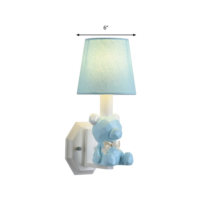 Frendorf | Resin Kleine Beer Wandlamp Oogverzorgend 1 Kop Cartoon Wandlamp met Coolie Schaduw