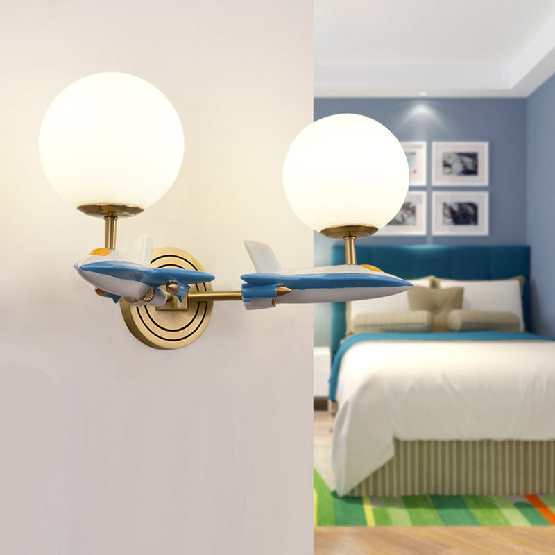 Frendorf | Woonkamer Sferische Wandlamp met Vliegtuig Glas Hars Hedendaagse Wandlamp