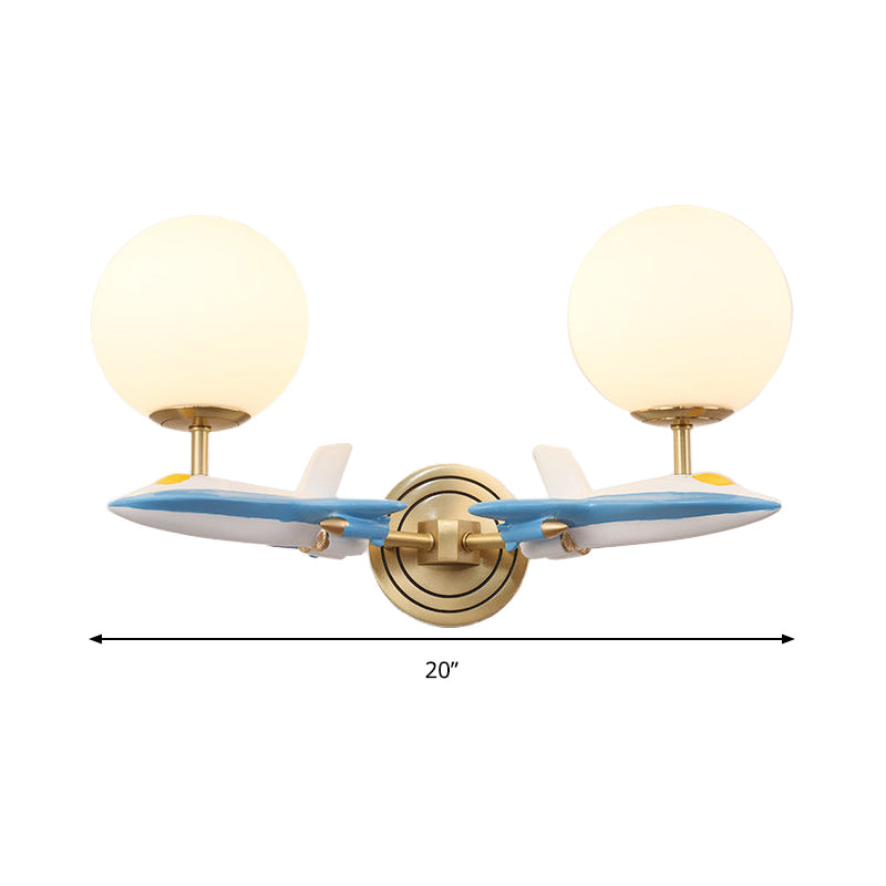 Frendorf | Woonkamer Sferische Wandlamp met Vliegtuig Glas Hars Hedendaagse Wandlamp