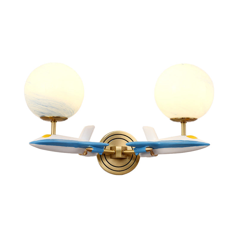 Frendorf | Woonkamer Sferische Wandlamp met Vliegtuig Glas Hars Hedendaagse Wandlamp