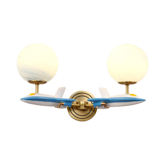 Frendorf | Woonkamer Sferische Wandlamp met Vliegtuig Glas Hars Hedendaagse Wandlamp