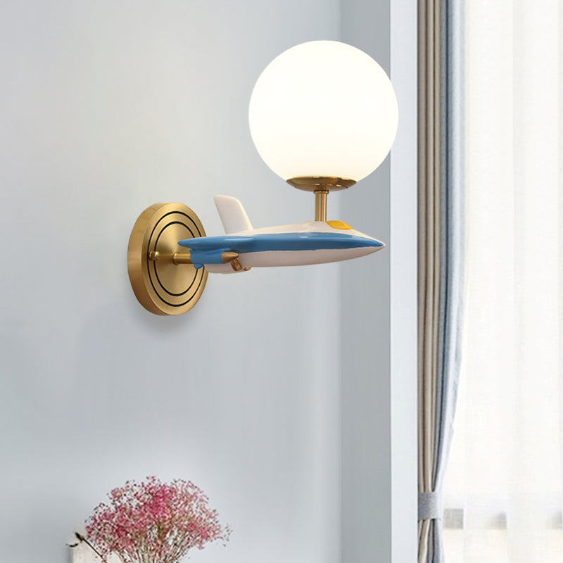 Frendorf | Woonkamer Sferische Wandlamp met Vliegtuig Glas Hars Hedendaagse Wandlamp