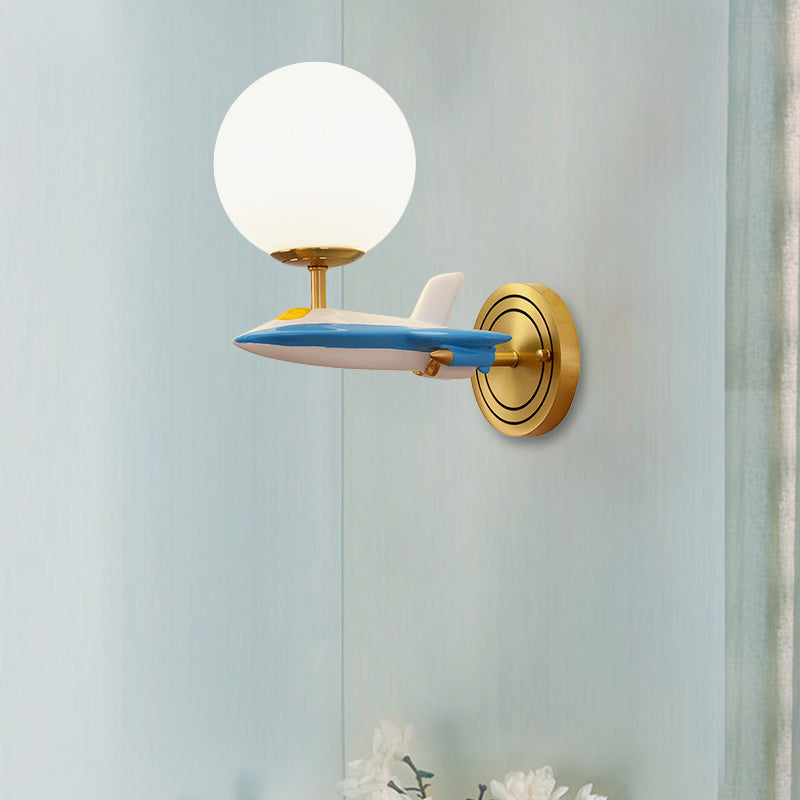 Frendorf | Woonkamer Sferische Wandlamp met Vliegtuig Glas Hars Hedendaagse Wandlamp