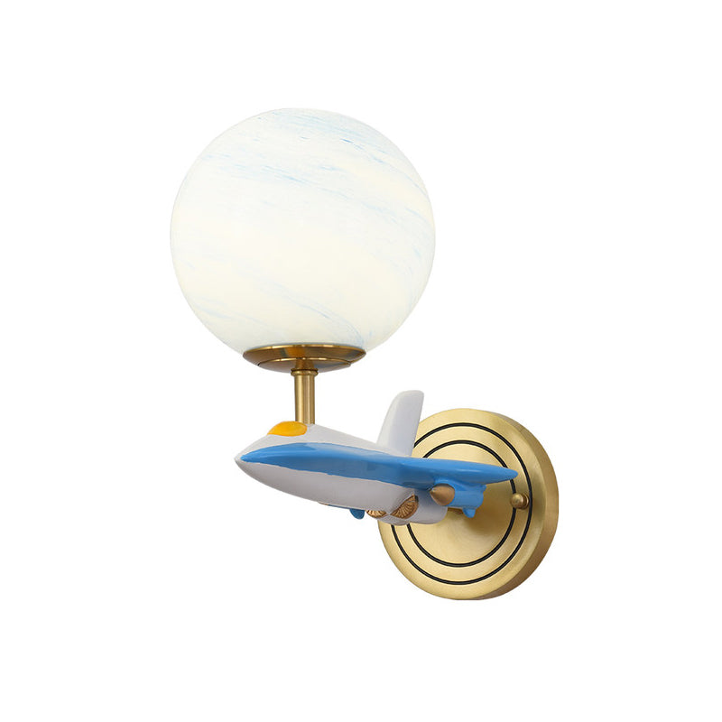 Frendorf | Woonkamer Sferische Wandlamp met Vliegtuig Glas Hars Hedendaagse Wandlamp