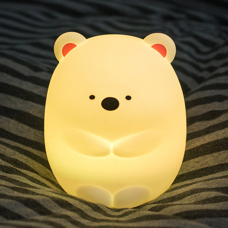 Fat Polar Bear Nachttischlampe Moderne Glänzende LED Tischlampe in Weiß für das Stillzimmer