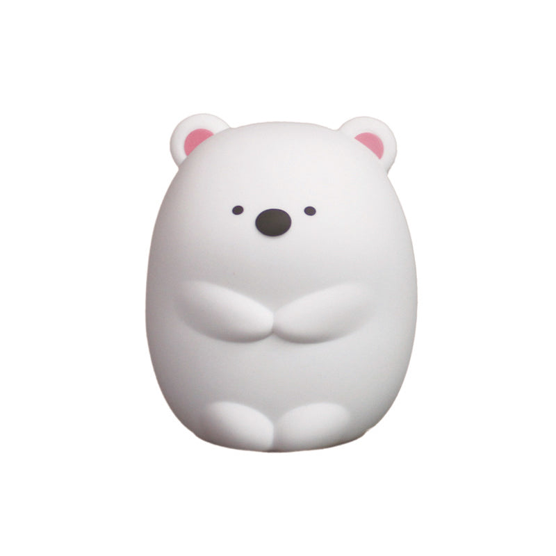 Fat Polar Bear Nachttischlampe Moderne Glänzende LED Tischlampe in Weiß für das Stillzimmer
