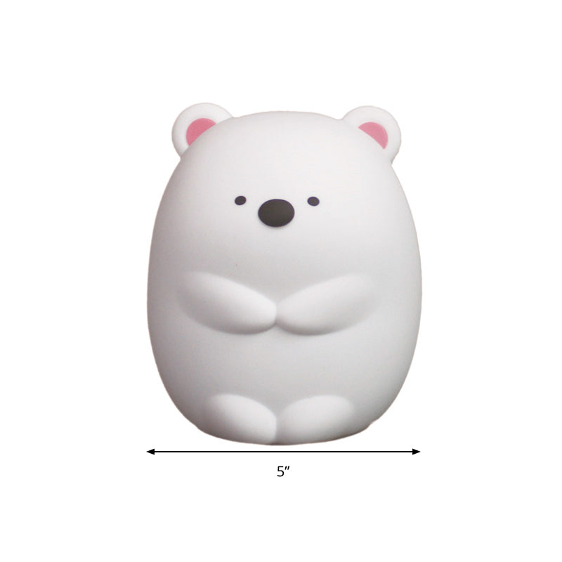 Fat Polar Bear Nachttischlampe Moderne Glänzende LED Tischlampe in Weiß für das Stillzimmer