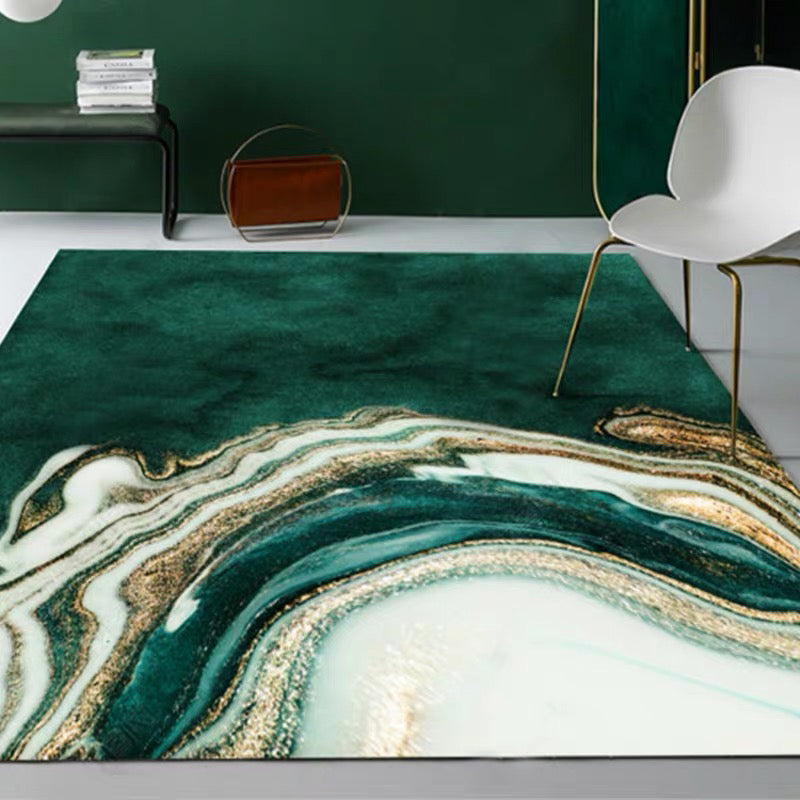 Frendorf | Großer Schlafzimmer Teppich Moderner Abstract Marmor Muster Bereich Teppich Polyester Waschbarer Teppich