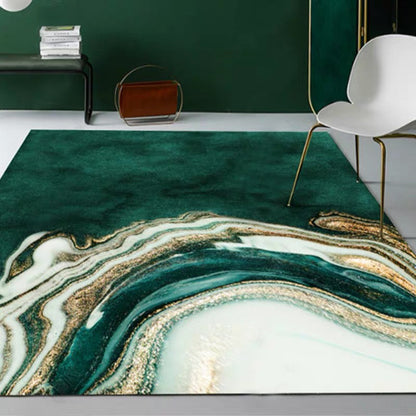 Frendorf | Großer Schlafzimmer Teppich Moderner Abstract Marmor Muster Bereich Teppich Polyester Waschbarer Teppich