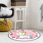 Frendorf | Pink Kinderzimmer Teppich Kinder Tier Einhorn Schwan Blumen Herz Muster Teppich Polyester Haustierfreundlicher Teppich