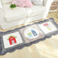 Frendorf | Novelty House Pattern Teppich Grün und Grau Kinderteppich Polyester Waschbar Haustierfreundlich Rutschfester Teppich für Kinderzimmer