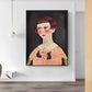 Mädchen mit rosigen Wangen Kunstdruck Brauner moderner Stil Wanddekoration für das Schlafzimmer, mehrere Größen