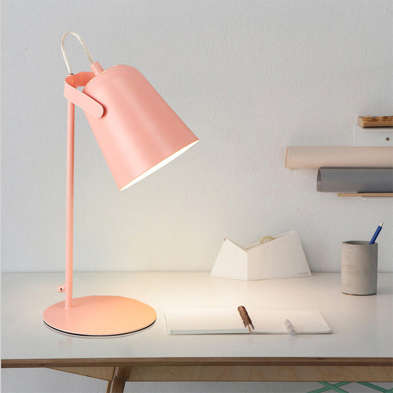 Nordic Style Bucket Schreibtischlampe Drehbar 1 Licht Metall Stecker Schreibtischlampe für Studentenwohnheim Schlafzimmer
