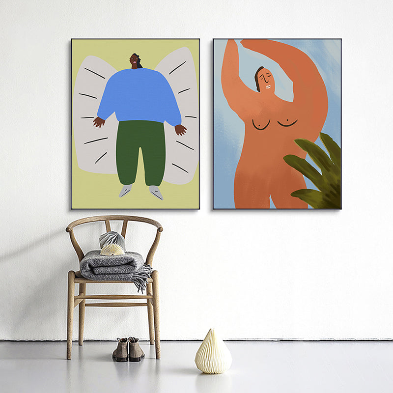 Frendorf | Strukturierte Illustration Big Guy Leinwanddruck Pop Art Wanddekoration fürs Schlafzimmer, mehrere Größen