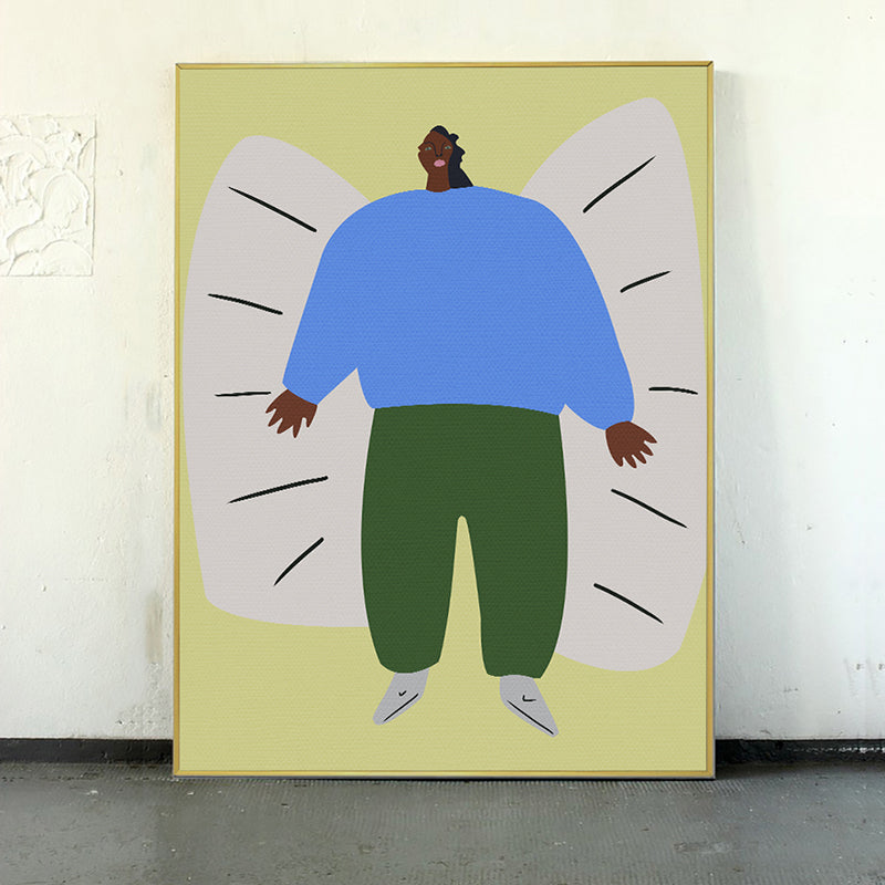 Frendorf | Strukturierte Illustration Big Guy Leinwanddruck Pop Art Wanddekoration fürs Schlafzimmer, mehrere Größen