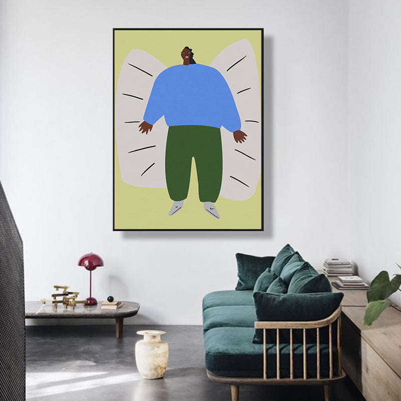 Frendorf | Strukturierte Illustration Big Guy Leinwanddruck Pop Art Wanddekoration fürs Schlafzimmer, mehrere Größen
