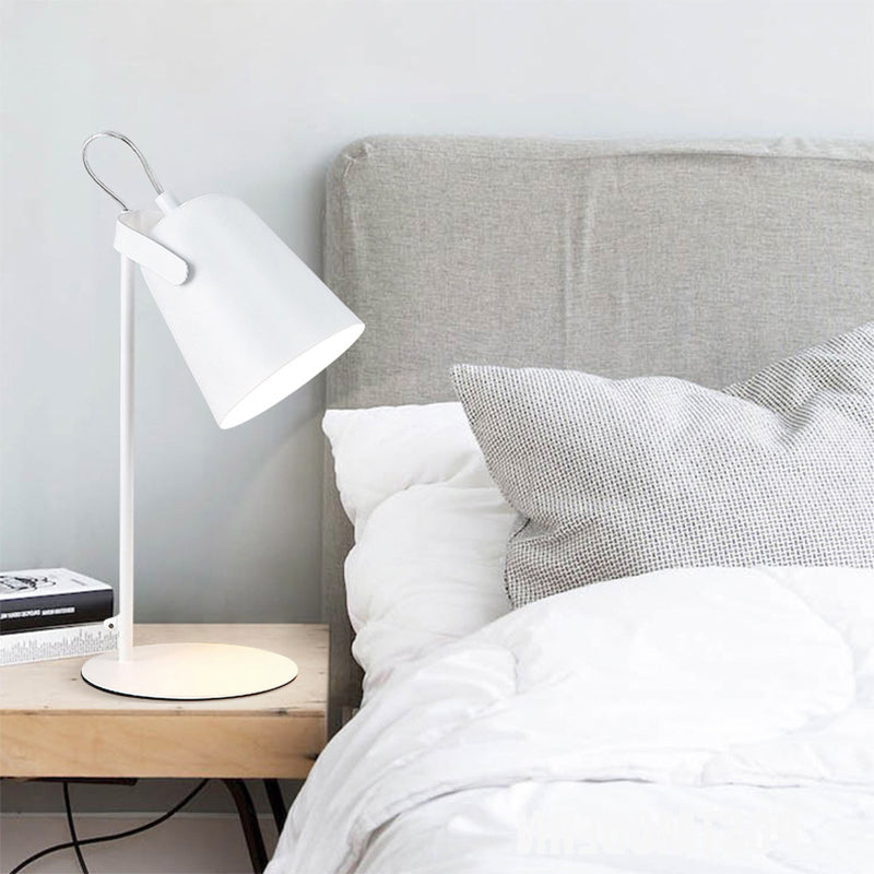 Nordic Style Bucket Schreibtischlampe Drehbar 1 Licht Metall Stecker Schreibtischlampe für Studentenwohnheim Schlafzimmer