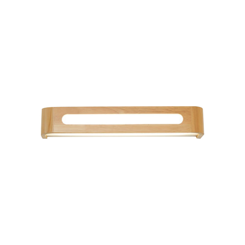 Frendorf | Rechteckige Einbau-Wandleuchte Nordic Acryl 12"/19,5"/23,5" Breite LED Badezimmer-Spiegel-Wandlicht in Holz