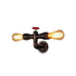 Eisen Silber/Bronze Wandmontierte Lampe Wasserrohrkopf 2-Licht industrielle Wandbeleuchtung Ideen für Bistro