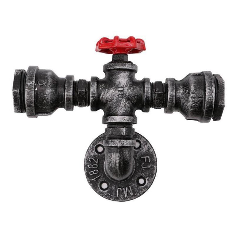 Eisen Silber/Bronze Wandmontierte Lampe Wasserrohrkopf 2-Licht industrielle Wandbeleuchtung Ideen für Bistro