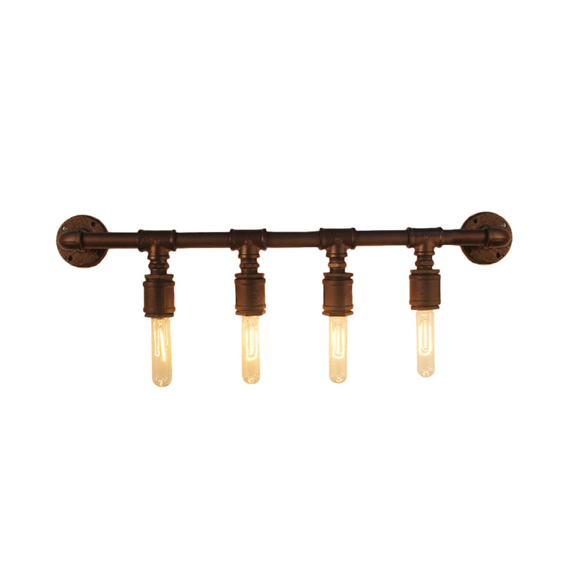 Frendorf | Eisen Zwarte Wandlamp Rechte Buizen 2/4/6 Gloeilampen Industrie Wandlamp voor Woonkamer