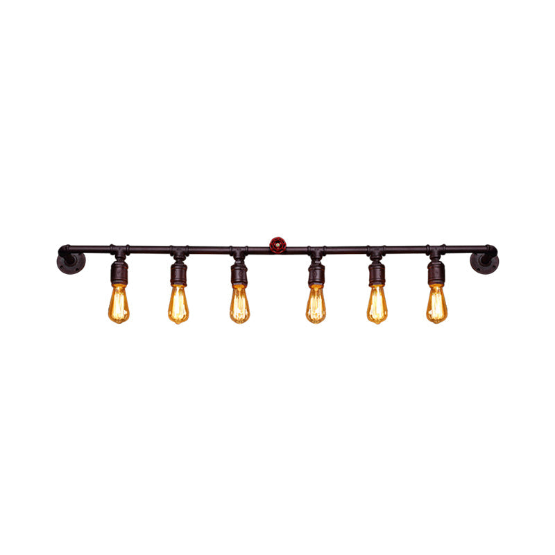 Frendorf | Eisen Zwarte Wandlamp Rechte Buizen 2/4/6 Gloeilampen Industrie Wandlamp voor Woonkamer