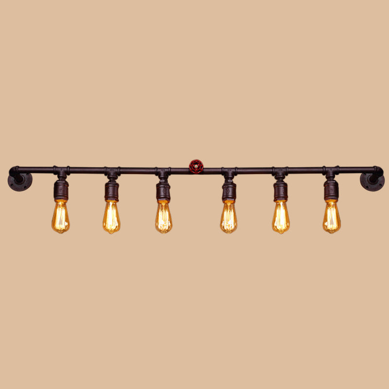 Frendorf | Eisen Zwarte Wandlamp Rechte Buizen 2/4/6 Gloeilampen Industrie Wandlamp voor Woonkamer