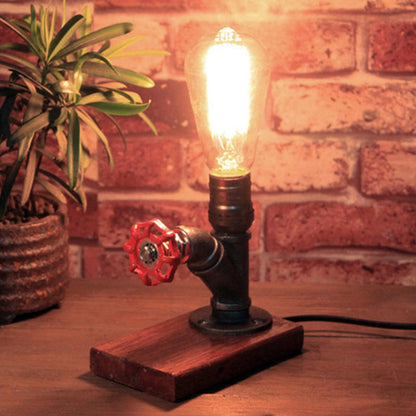 Metallic Silber Finish Nachtlampe Wasserhahn-ähnliche Einzelne Industrie Stil Tischleuchte mit Wasserhahn Dekoration