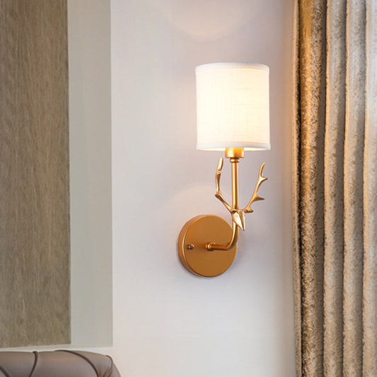 Frendorf | 1-Pear GoldLiebe wall light with cylinder shade rustic metal wall lamp for adult bedroom