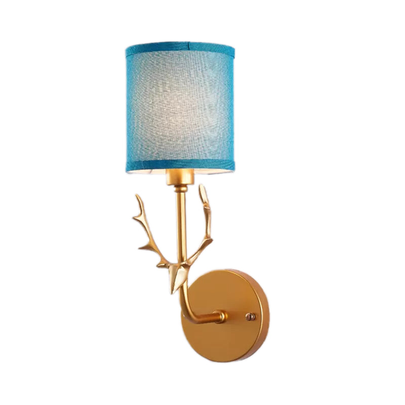 1-Glühbirne Gold Dear Wandlampe mit Zylinder-Schirm Rustikaler Metall-Wandlampen für Erwachsene Schlafzimmer