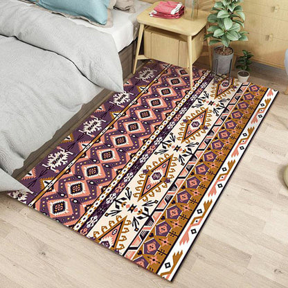Frendorf | Donkerroze Diamant Geometrisch Tribal Vloerkleed Paars Roze Stijlvol Polyester Power Loom Binnen Vloerkleed met Indische Deco