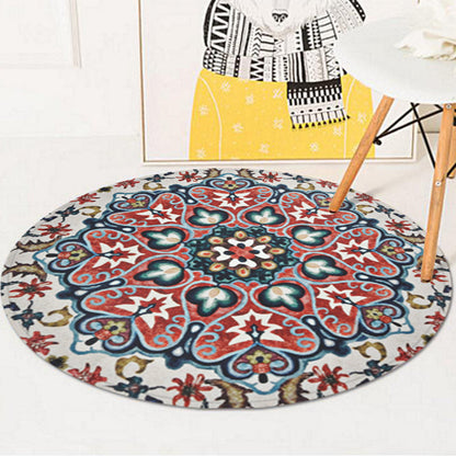 Roter Americana Teppich Polyester Southwestern Teppich Rutschfeste Rückseite Teppich für Schlafzimmer