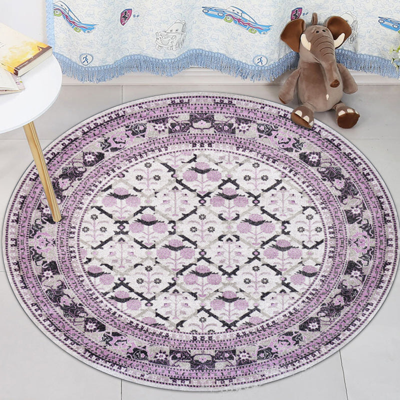 Lila Americana Teppich Polyester Southwestern Teppich Rutschfeste Rückseite Waschbarer Teppich für Schlafzimmer