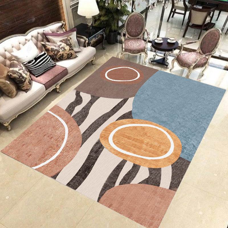 Frendorf | Simples Farbabstufung Streifen Druck Teppich Bunter Neuheiten Teppich Polyester Waschbarer Teppich für Wohnzimmer