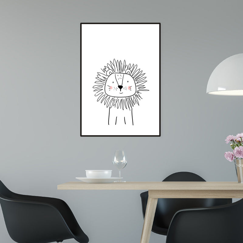 Helle Farben Tiermuster Leinwanddruck Texturiert Kinderkunst Esszimmer Wanddekoration
